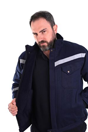 ESER - 7-7 Gabardin İçi Polarlı Mont - Lacivert