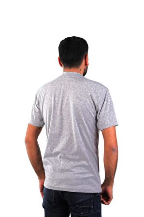 ESER - V Yaka Kısa Kol İş Tişörtü - Cepli - Regular Fit Gri