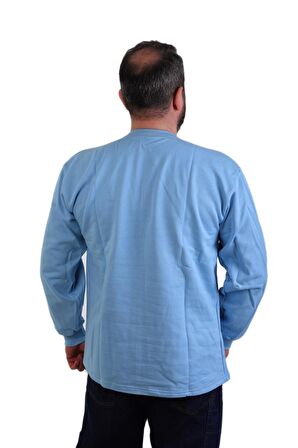 ESER - Bisiklet Yaka Sweatshirt - Cepsiz - Açık Mavi