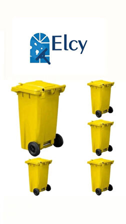 ELCY 120 LT Sarı Çöp Konteyneri Isıya Karşı Dayanıklı 5 Adet