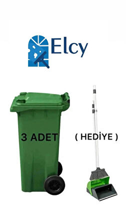 ELCY 120 LT Yeşil Çöp Konteyneri 3 ADET