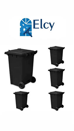 ELCY 240 LT Siyah Çöp Konteyneri Isıya Karşı Dayanıklı 5 ADET