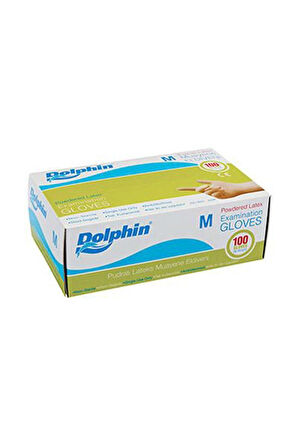 Dolphin Lateks Eldiven Pudralı (M) - 100'Lü (Koli içi 20 kutu)