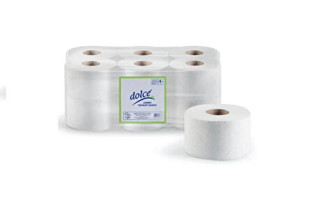 Dolce Mini Jumbo Tuvalet Kağıdı Çift Katlı 3,5 Kg. 12 Rulo