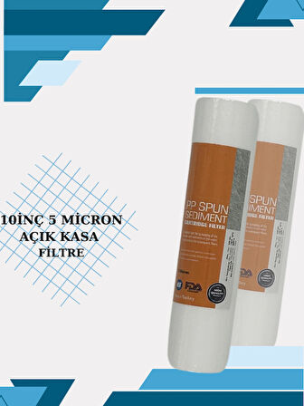 Açık Kasa Su Arıtma Cihazı 10 Inç 5 Mikron Sediment Filtre