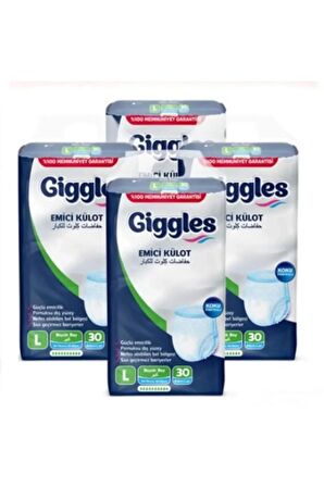 GİGGLES YETİŞKİN EMİCİ KÜLOT L BEDEN 120 ADET ( 4 PAKET )