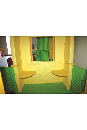 King Kids King Ev Iki Kapılı Kaydıraklı Krem/yeşil