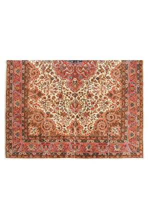 238x338 cm Eski Oryantal Halı. Geleneksel El Düğümlü Yün Halı. El Dokuması Halı