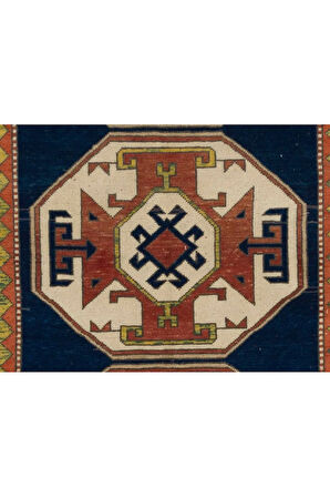 120x207 cm Eski Kafkas Kazak Halısı, Yün El Dokuma Halı, Zemin Kaplaması