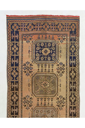 125x352 cm Koridor dekoru için el yapımı Halı, Eski Geleneksel Yolluk Halı