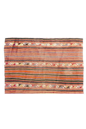 170x236 cm Çok Renkli El Dokuma Eski Kilim (Düz Dokuma), Tamamen Yün