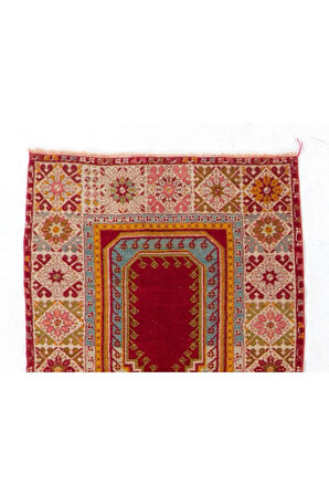100x160 cm Yarı Antik El Yapımı Türkiye Kırşehir Seccadesi, Halı Seccade