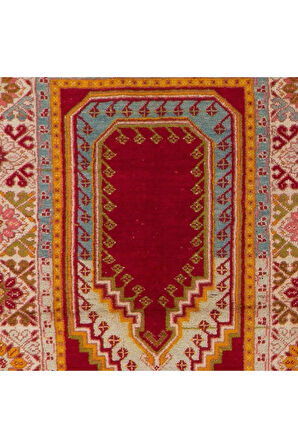 100x160 cm Yarı Antik El Yapımı Türkiye Kırşehir Seccadesi, Halı Seccade