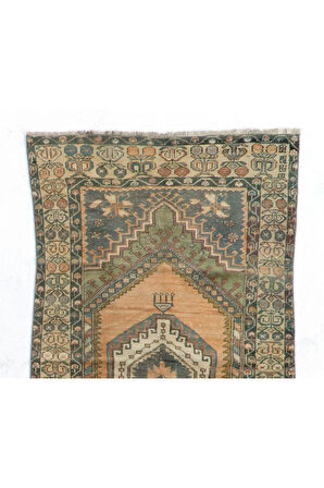 107x195 cm Kır Evleri, Rustik, Kabile, Geleneksel İç Mekanlar için El Yapımı Eski Türk Vurgulu Halı