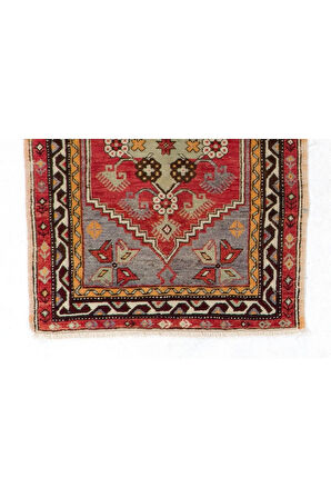 95x130 cm Eski El Yapımı Küçük Halı, Banyo Paspası, Kapı Paspası, Koltuk Örtüsü