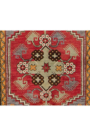95x130 cm Eski El Yapımı Küçük Halı, Banyo Paspası, Kapı Paspası, Koltuk Örtüsü