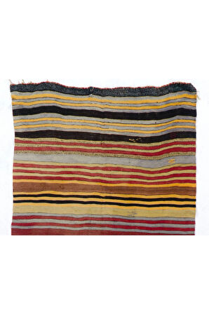 140x340 cm El Yapımı Eski Yolluk Kilim (Düz Dokuma), %100 Yün El Dokuma Halı