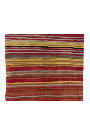 140x340 cm El Yapımı Eski Yolluk Kilim (Düz Dokuma), %100 Yün El Dokuma Halı