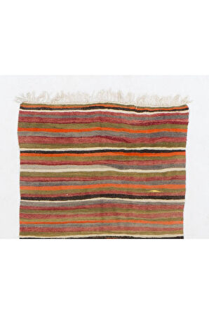 138x347 cm Eski Geleneksel Kilim Yolluk. %100 Doğal Yün Halı