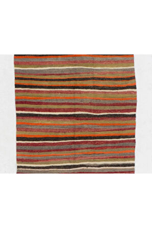 138x347 cm Eski Geleneksel Kilim Yolluk. %100 Doğal Yün Halı