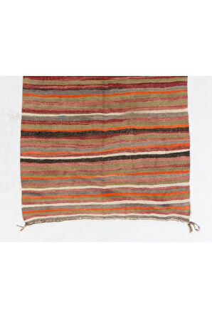 138x347 cm Eski Geleneksel Kilim Yolluk. %100 Doğal Yün Halı