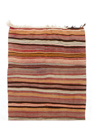 153x357 cm El Dokuması Eski Orta Anadolu Yolluk Kilimi, Düz Dokuma Kilim Halı, %100 Yün