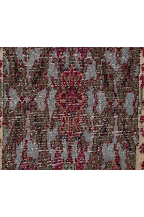 100x250 cm Gök Mavisi Zemin Üzerinde El Yapımı Çiçekli Batı Anadolu Koşucusu