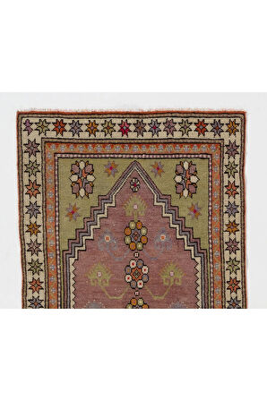 82x145 cm Eski El Yapımı Küçük Halı, Banyo Paspası, Kapı Paspası, Koltuk Örtüsü