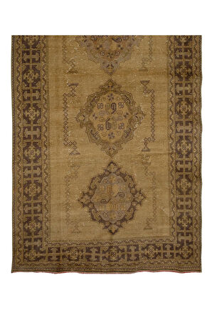 143x350 cm Koridor Dekoru için Otantik El Düğümlü Eski Türk Yolluk Halısı, Antre Hol Halı