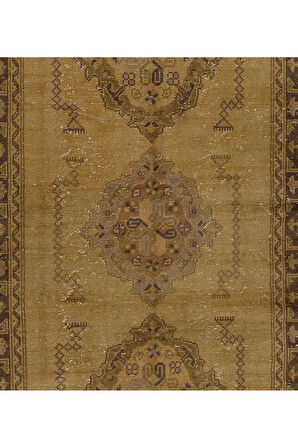 143x350 cm Koridor Dekoru için Otantik El Düğümlü Eski Türk Yolluk Halısı, Antre Hol Halı