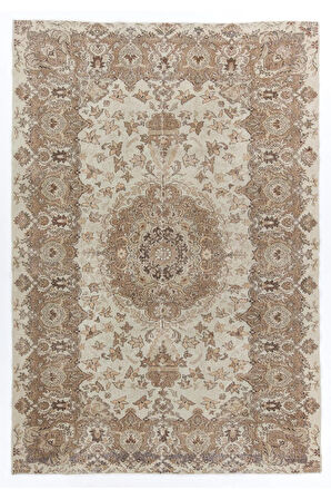 220x320 cm Eşsiz Shabby Chic Eski El Yapımı Türk Halısı, El Dokuması Halı