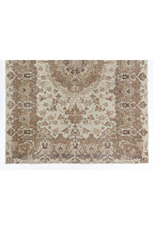 220x320 cm Eşsiz Shabby Chic Eski El Yapımı Türk Halısı, El Dokuması Halı