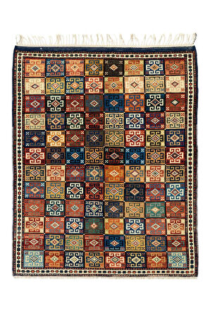140x175 cm Muhteşem Eski El Dokuması Alan Halısı, %100 Yün ve Doğal Boyalar