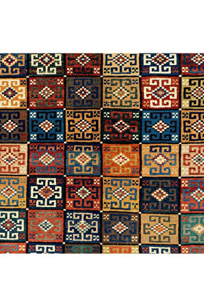 140x175 cm Muhteşem Eski El Dokuması Alan Halısı, %100 Yün ve Doğal Boyalar