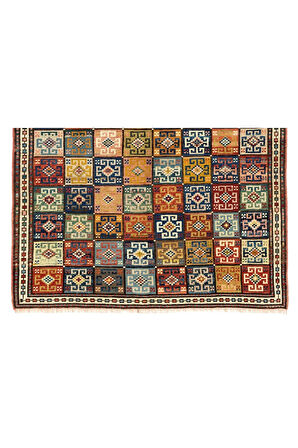 140x177 cm Muhteşem Eski El Dokuması Alan Halısı, %100 Yün ve Doğal Boyalar