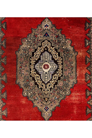 139x247 cm Eşsiz Eski Köy Halısı. Yün El Dokuma Halı, El Düğümlü Halı