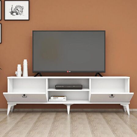 FERNISO Siyah Modern Kulplu Tv Sehpası  160 cm