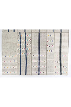 315x427 cm Eski El Dokuması Yünlü Patchwork Kilim, Düz Dokuma Türk Kilimi