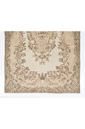 200x325 cm El Yapımı Uşak Türk Halısı, Eski Madalyon Tasarımlı Halı