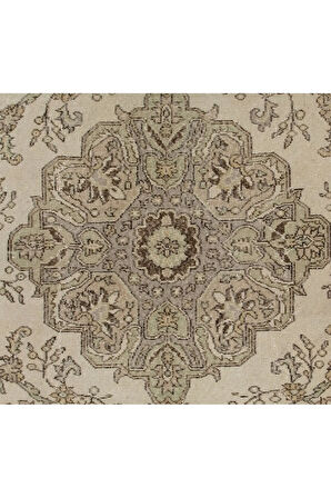 199x285 cm Benzersiz Eski "Güneşte Soldurulmuş" El Yapımı Türk Halısı