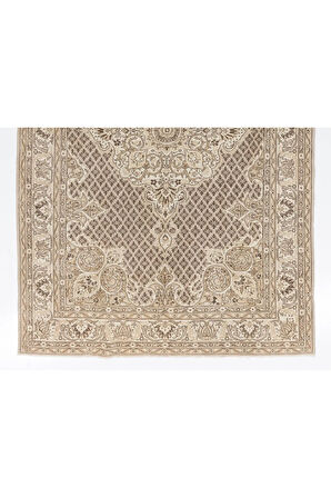 208x316 cm Eski "Güneşte Soldurulmuş"  El Yapımı Türk Uşak Halısı