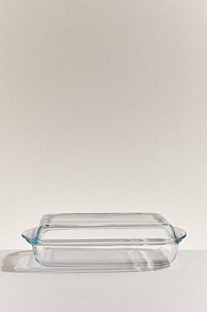 Kapaklı Dikdörtgen Fırın Kabı 2 L