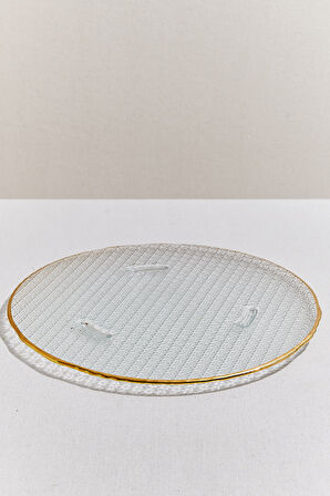 Buzlu Cam Peynirtabağı Altın 34 cm