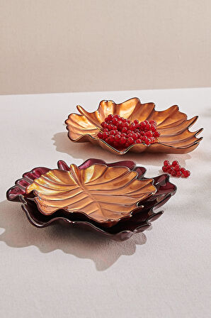 Yaprak Tabak Sarı 24 cm 