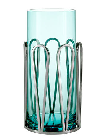 Zırhlı Vazo 35 cm Turkuaz / Yeşil