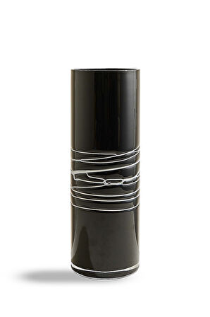 Macun Sarma Vazo 40 cm Siyah Opal Beyaz