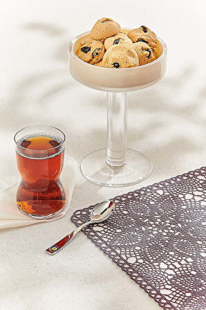 Ayaklı Servis 12 cm Krem