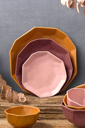 Origami Seramik Pasta Tabağı Pembe