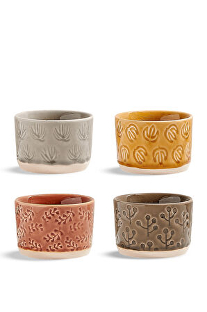Yaprak Seramik 4'lü Kase Seti