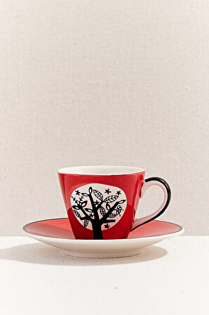 Masterart Seramik Espresso Fincanı Kırmızı